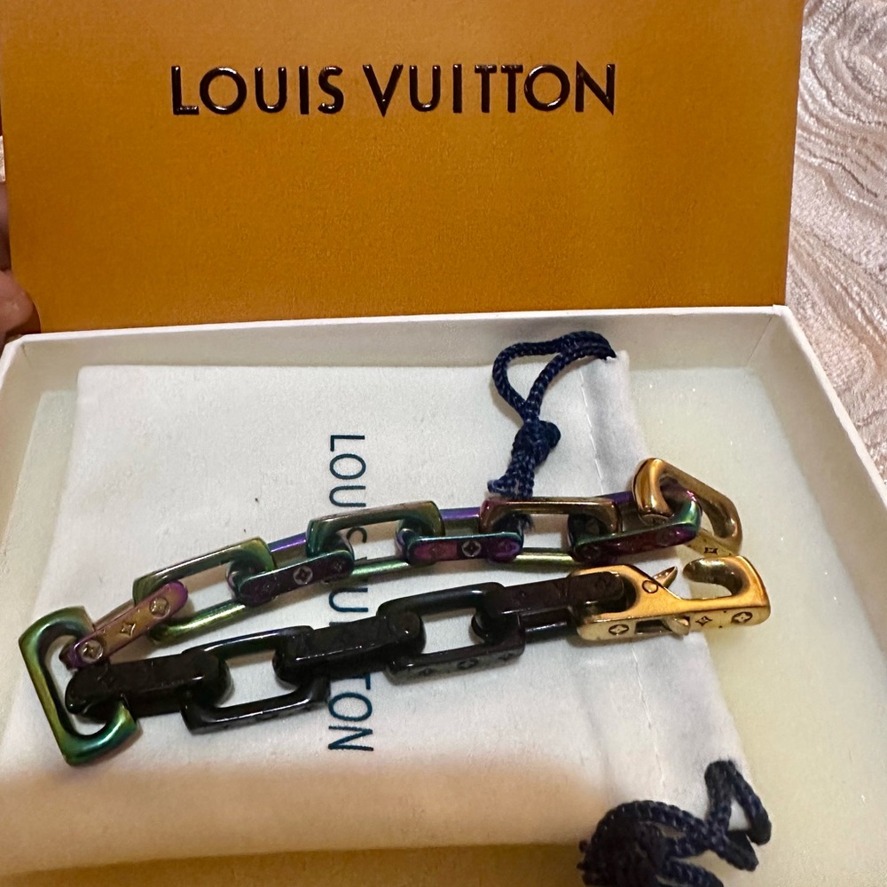 ESTATE SALE Rare Collector’s Louis Vuitton Gold and Multicolor Chain Bracelet